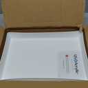 US Acrylic White Plastic Serving Trays (Set of 4) 15 x 10 | Large Unbreakable Reusable Rectangular Party Platters | Serve Appetizers, Fruit, Veggies, & Desserts | BPA-Free & Made in USA