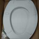 Soft Elongated Vinyl Toilet Seat, White - 19 Inch Soft Vinyl Cover with Comfort Foam Cushioning - Fits All Elongated Size Fixtures - Easy to Install Fantasia by Achim Home Decor