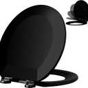 Angol Shiold PP Slow Close Toilet Seat (Round, Black)