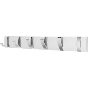 Wesiti 6 Hooks Large Wall Mounted Coat Rack, 19 Inch Floating Rack with Retractable Hook, Door Wall Coat Space Saving Aluminum Hangers for Entryway Bathroom Hat Towel(19 Inch)