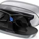 NEWDERY Charger for Ray-Ban Meta Smart Glasses, Portable Charging Dock with Dust Cover & LED Indicator, Fast Charging Compatible with Wayfarer, Skyler, Headliner - Silver