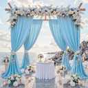 30 ft x 10 ft Wrinkle Free Baby Blue Backdrop Curtains for Parties, 6 Panels 5 ft x 10 ft Polyester Light Blue Photo Backdrop Drapes for Birthday Wedding Party Baby Shower Photography