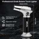 TBTEEK Butane Torch, Kitchen Torch Cooking Torch with Safety Lock & Adjustable Flame for Cooking, BBQ, Baking, Brulee, Creme, DIY Soldering(Butane Not Included)