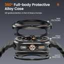 LETOID 3 in 1 Metal Case for Samsung Galaxy Watch Ultra/Ultra 2 Screen Protector 47mm, Stainless Steel Protective Bumper Face, Hard PC Back Cover and 9H Tempered Glass Film for 7 Ultra & 8 Ultra