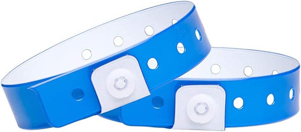 Ouchan Plastic Wristbands Neon Blue - 500 Pack Wristbands for Events Club Music Meeting Party