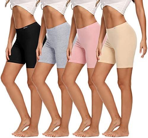 Molasus Womens Cotton Boxer Shorts Underwear Anti Chafing Bike Shorts, Size: M