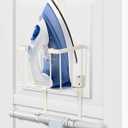 ORLESS Over The Door/Wall Mount Ironing Board Hanger, Laundry Room Iron and Ironing Caddy Board Storage Holder Cream