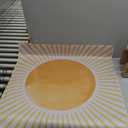 Boho Orange Sun Mahjong Mat for Table 31.5 X 31.5 in, Gifts for Mahjong Players, Watercolor Boho Sunrise Sunshine Anti-Slip Table Cover Tablecloth for Poker Board Card Tile Game Dominoes