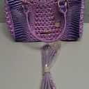 Top-Handle Crocodile Purses For Women Crossbody Leather Bags Trendy Large Capacity Tote with Shoulder Strap (1-colorful Purple)