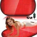 43" x 26" Large Red Light Therapy Mat for Body, Foldable 580 LEDs 660nm & 850nm Near Infrared Light Therapy Pad, Adjustable 10-90Min Auto Timer, 5 Power Level, Pulse Modes, for Back, Belly, Waist, 60W (Black)