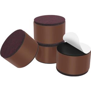 Ezprotekt 2 Inch Bed and Furniture Risers, Round Heavy Duty Solid Steel Self-Adhesive Sofa Table Couch Dresser Risers, Supports 20,000 lbs, Protect Wood and Carpet Floors from Scratch (Brown, 4 Pack)
