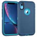 Case for iPhone XS Max Case 3-Layer Heavy Duty Bumper Cover Military Grade Drop Protection Shockproof Phone Case for iPhone XR 6.1 CyanGreen