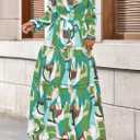 PRETTYGARDEN Womens 2026 Fall Fashion Clothing Boho Maxi Dresses Floral Long Sleeve Flowy Elegant Wedding Guest Holiday Dress (S)
