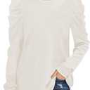 Girls Puff Sleeve Cute T Shirts Kids Fall Tops Crewneck Clothes Loose Fit 5-14Y