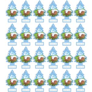 Little Trees Cardboard Hanging Car, Home & Office Air Freshener, Summer Linen (Pack of 24)