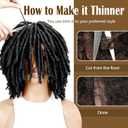 Dreadlock Wig, Short Braided Wigs for Black Women, Synthetic Dreads Wig with Bangs, Glueless Afro Curly Wig Natural Dreads Loc for Daily and Party (Black)