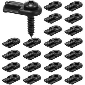 Blulu 24 Pack 13/16 x 1/2 Inches Flush Nylon Window Screen Clip with Screws Offset Clips for Fastens Storm Window, Storm Panels, Screen Door Clip(Black)