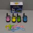 Wishouse Walkie Talkies for Kids 4 Pack,Family Walky Talky Adults Children Radio Long Range,Outdoor Camping Fun Toys Birthday Present Xmas Gifts for 4 5 6 7 8 Year Old Girls Boys No Battery No Charger (Pink Blue Green Yellow)