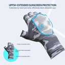 Fly Fishing Gloves Men Sun Sleeves Fingerless UPF Camo Quick-Drying UV Sun Protection for Kayak Rowing Adults Women (Small)