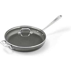 All-Clad HA1 Hard Anodized Nonstick Fry Pan 12 Inch Induction Oven Broiler Safe 500F, Lid Safe 350F Pots and Pans, Cookware Black
