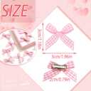 3 x 20PCS Pink Mini Bow Hair Clips Gingham Craft Hair Bows Small Bows for Hair Sweet Bowknot Hair Ribbon Clips Cute Claw Clips Hair Barrettes Accessories for Teens Women and Girls
