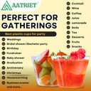 Aatriet 100 Count 9 oz Clear Plastic Cups Hard Plastic Wine Glasses Disposable for Cocktail Party & Wedding, 9 ounce Tumblers Punch Cups for Cocktail Party Reusable