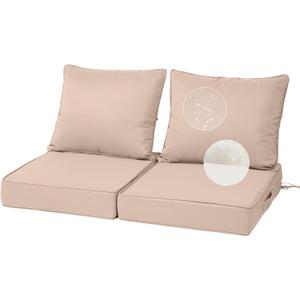 Aiouueat 22X24-2set,Outdoor Chair Cushions, 30D High-Density Foam Patio Chair Cushions, Water-Resistant UV 2000H Color Fastness Outdoor Seat Cushions for Patio Furniture Sofa,Khaki