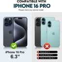 for iPhone 16 Pro Wallet Case with Stand,PU Leather Flip Credit Card Holder Slots (RFID Blocking),Compatible with Magsafe Magnetic Holder Phone Cover Women Men,Black