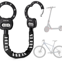 HEETA Electric Scooter Lock Anti Theft, 4 Digit Combination Bike Chain Lock, Heavy Duty Security Bicycle Lock Cable Accessories for E Scooter, E Bike, Motorcycle, Door, Gate & Fence
