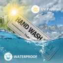 Hand Wash Only Sign 2 Pack, 9"x3", Strong Self-Adhesive Modern Design Wall Decor, Wall or Door Sign, Metal aluminum, Silver