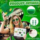 7 Pcs St. Patrick's Day Costume Accessories Leprechaun Top Hat Shamrock Earrings Glasses Irish Stickers Set for Women