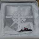 23.6inch Modern LED Ceiling Light 50W Dimmable Ceiling Lamp with Remote Control Square LED Flush Mount Ceiling Light Dining Room, Living Room, Kitchen, Bedroom, Office (Black,Square 4rings)