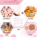 QOUBAI 24Pcs Pink Bow Clear PVC Gift Bags With Handles Bow Goodie Treat Candy Bag Pink Bows Theme Present Wrap Tote Bags for Birthday Party Favor Baby Shower Decoration Supplies 8 x 8 x 3in