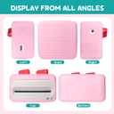 Hard Travel Case Compatible with Yoto Mini Player,Includes Silicone Cover,102 Self-Adhesive Labels and 10 Hanging Rings,yoto Cards Holder Designed Specifically for Yoto Cards and Accessories (Pink)