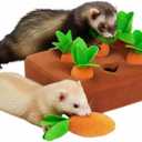 Ferret Foraging Toys Novelty Carrot Snuffle Mat Interactive Pet Treat Enrichment Toys for Small Animals Bunny Rabbit Chinchilla Guinea Pig Hamster (6Carrot)