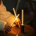 SisiHokai Portable Cordless Lamp, 3-Way Touch USB Rechargeable Battery Operated Table Lamp, Minimalist Small Lamp for Bedside and Kitchen, Ambient Light for Dining and Bar, Grey (Gray)