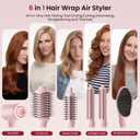 MESCOMB 6 in 1 Hot Air Styler Wrap, Professional Hair Styler with Thermal Round Brush for Blowouts, Fast Drying for Blow Dry, Curling, Volumizing, Straightening, Salon Results in Minutes (Light Pink)