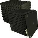 52 Pack 12 "X 12 "X1" Acoustic Panels Studio Soundproofing Foam Wedge Tiles, (52BLACK)