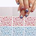 2 x 9 Sheets 4th of July Nail Stickers 3D Self-Adhesive Independence Day Nail Decals Accessories with Glitter Star Designs Red Blue Acrylic Nail Supplies for Women and Girls DIY Nails Decorations (Style 1)
