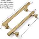 khtumeware 5 Inch Hole Center 5 Pack Champagne Bronze Heavy Duty Solid Satin Brass Cabinet Pulls, Kitchen Drawer Handles, for Dresser cabinets, cabinets