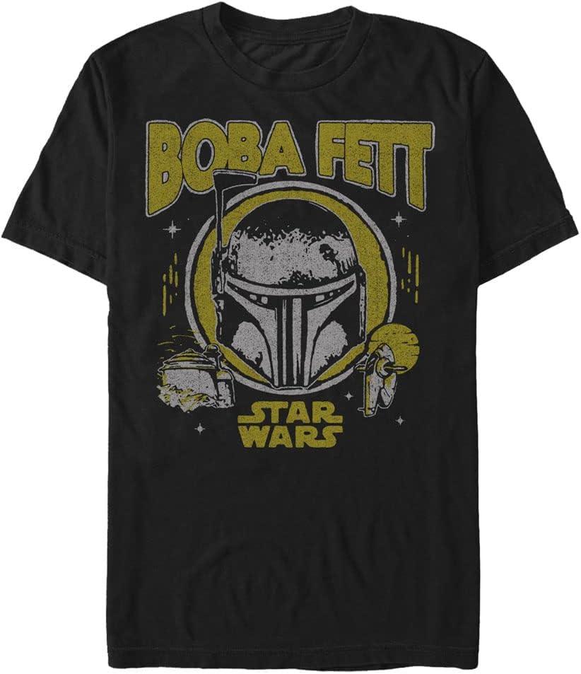 STAR WARS Book Fett Big Boba Men's Tops Short Sleeve Tee Shirt (Black)