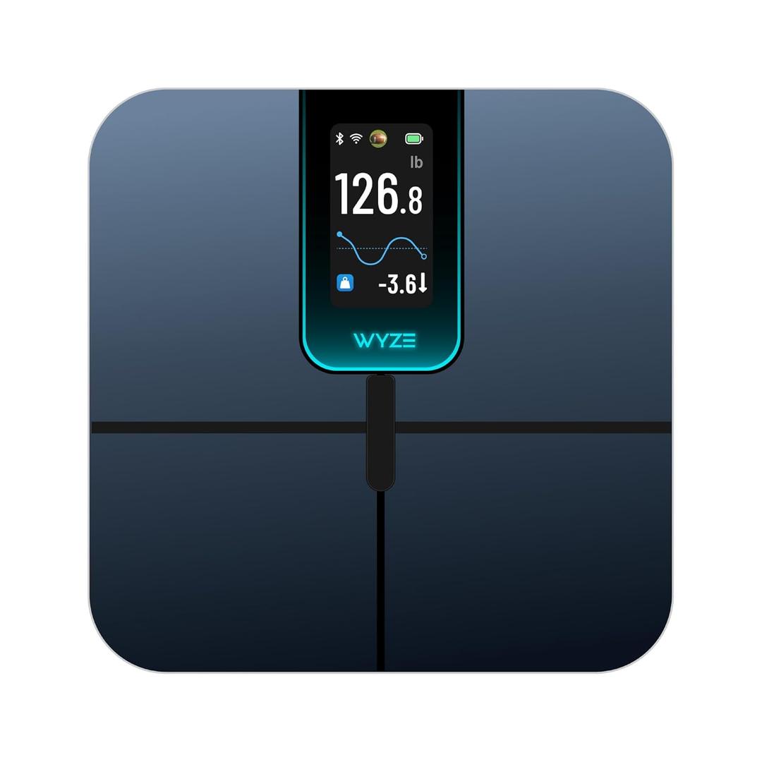 Wyze Scale Ultra Smart Scale with 4.3" Color Display - Digital Scale for Body Weight BMI Muscle Mass, Heart Rate Monitor, Wi-Fi & Bluetooth Weight Scale with Baby/Pet/Luggage Mode, 400lbs, Black