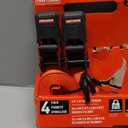 CRAFTSMAN CMXAZBS15004 Black/Red 1" x 12' Ratchet Tie Down Straps - Light/Mid-Weight Duty (1500 lb Break Strength), 4 Pack