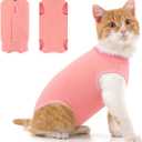 Coppthinktu Cat Recovery Suit for Abdominal Wounds or Skin Diseases, Cat Onesie for Cats After Surgery Female Kitten Recovery Suit, Breathable E-Collar Alternative After Spay Anti Licking Medium