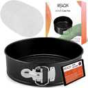 RFAQK Non-Stick 6 Inch Cake Pan with Removable Bottom - Leakproof Springform Pan with 50Pcs Parchment Papers - Perfect for Cakes, Cheesecakes, and Compatible with 3 Qt Instant Pot - Bonus E-Book