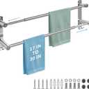 Double Towel Bar, Stainless Steel Adjustable 16 to 28In Double Towel Racks for Bathroom, Double Bath Towel Bar,Applicable to Bathrooms and Kitchens (30X7.09X3.54)