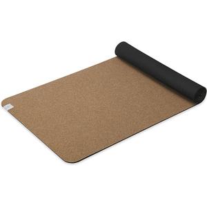 Gaiam Cork Yoga Exercise Mat | Natural Sustainable Cork Resists Sweat and Odors | Non-Slip TPE Backing Prevents Slipping| Great for Hot Yoga, Pilates, Fitness Working Out (68" x 24"x 5mm Thick) (Black/Brown)
