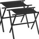 HOOBRO Luggage Racks, Set of 2, Folding Suitcase Stands, Oxford Fabric Suitcase Holders with Metal Frame, 28.7L x 14.6W x 22.6H, for Guest Room, Hotel, Bedroom, Black BK56XLP201