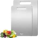 2 Pack Titanium Cutting Board-100% Pure Titanium Cutting Boards For Kitche,Easy to clean,Double-sided food-grade Cutting Board For Cutting Meats, Fruits And Vegetables,DP