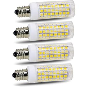 E11 led Bulb 75w 100w Halogen Bulbs Replacement, JD T4 e11 Mini Candelabra Base 110V 120V 130 Voltage Input Light Bulbs, Pack of 4 (Daylight 6000K)